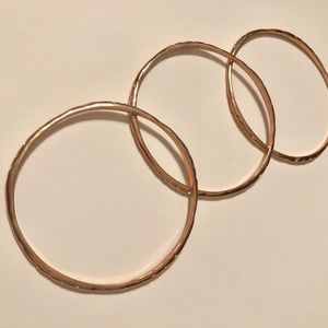 Stella & Dot Rose Gold Rhea Bangles- Set of 3